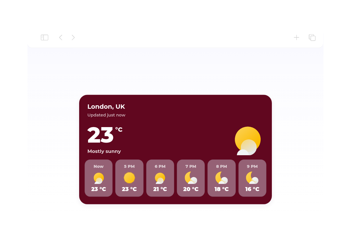 Hourly Weather Widget Thumbnail