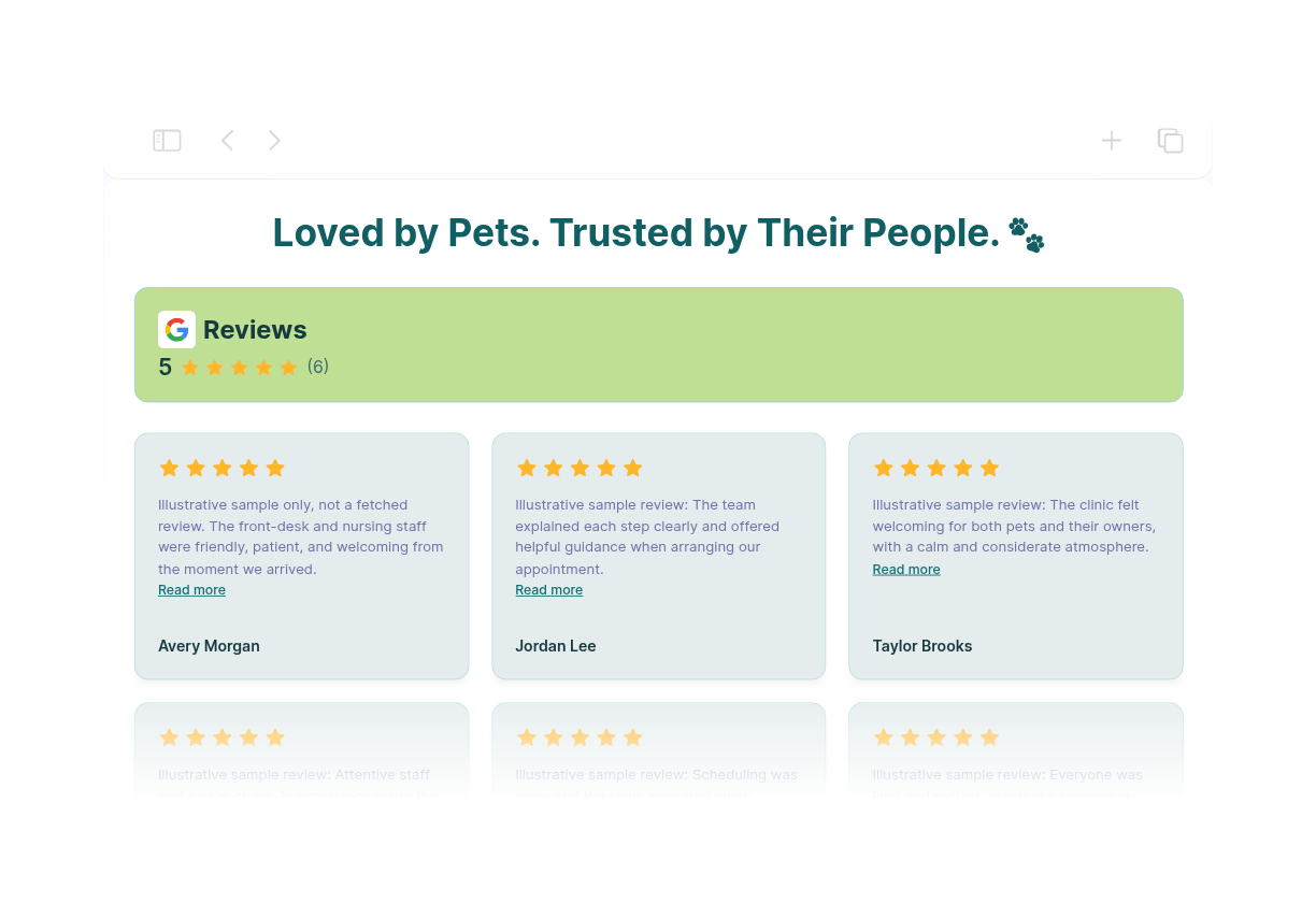 Vet Clinic Google Reviews Widget Thumbnail