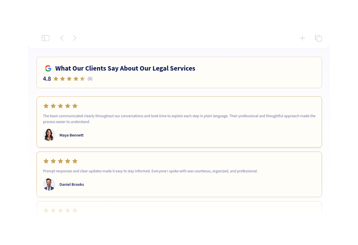 Lawyer Google Reviews Widget Thumbnail
