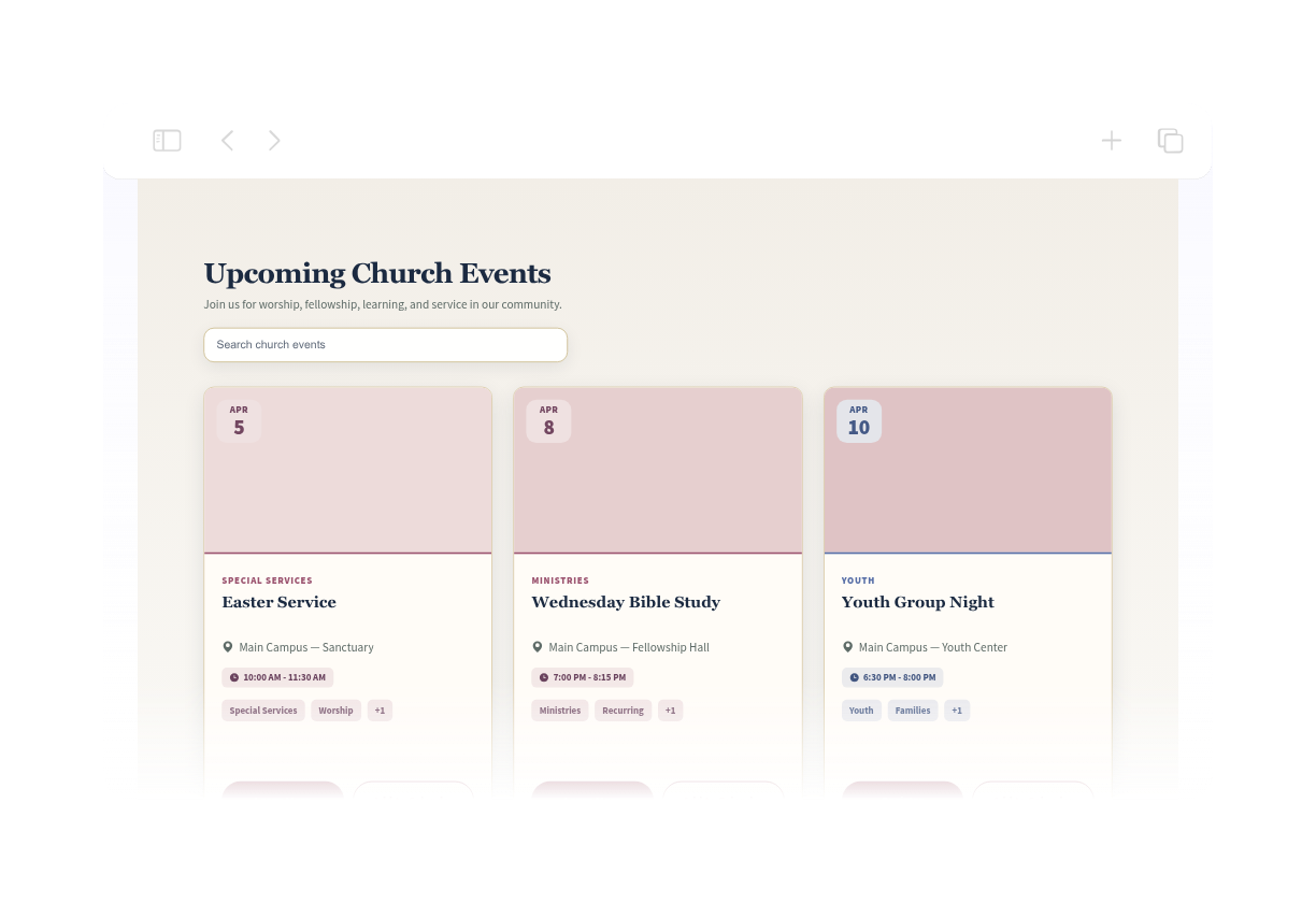 Church Event Calendar Thumbnail