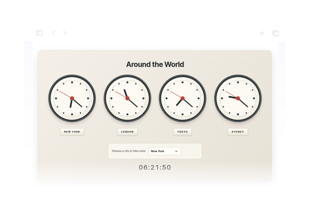 World Clock Widget for Website Thumbnail