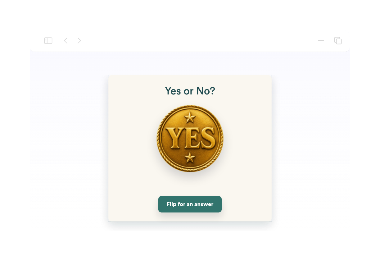 Yes or No Coin Flip Widget Thumbnail