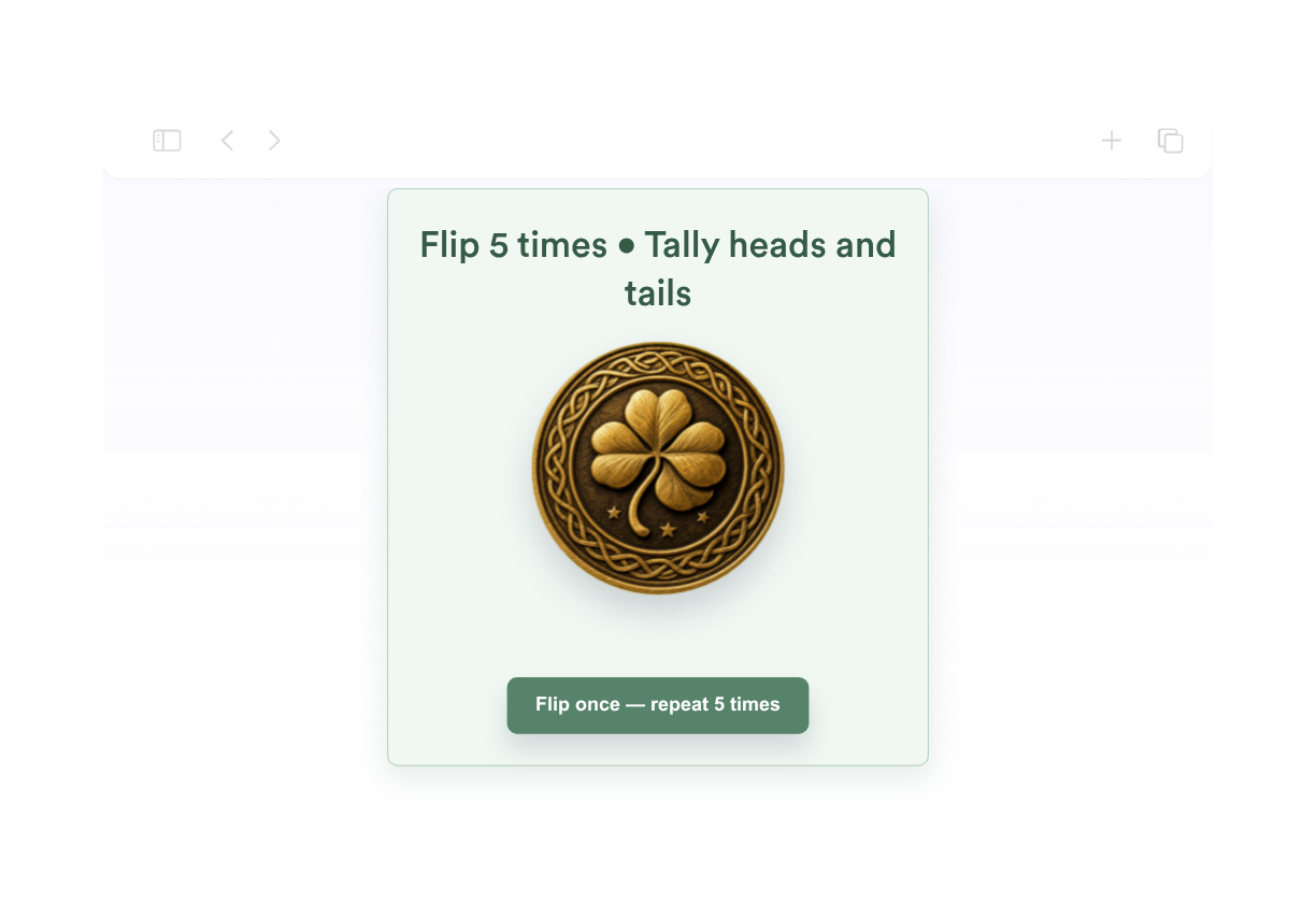 5 Times Coin Flip Widget Thumbnail