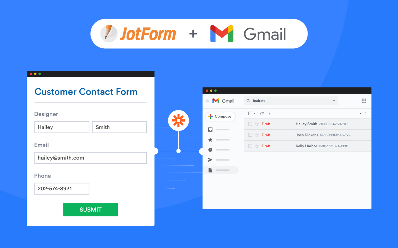 gmail zapier log emails to contact airtable