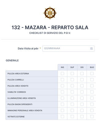 Form Templates: 132 MAZARA REPARTO SALA