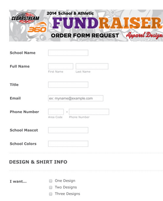 Form Templates: 2014 School Fundraiser Order Form Request