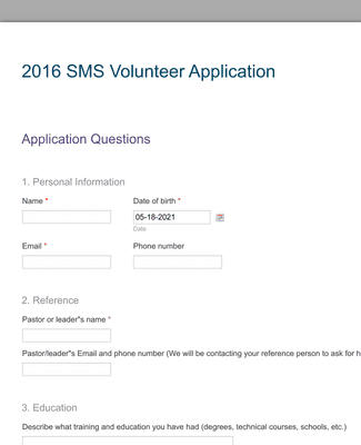 2016 SMS Scholarship Application
