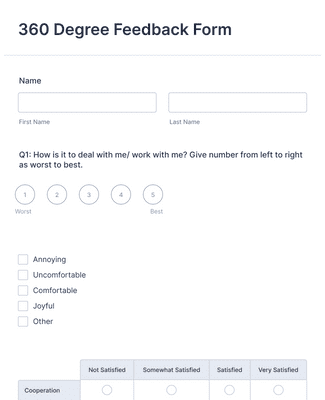 360 Degree Feedback Form Template | Jotform
