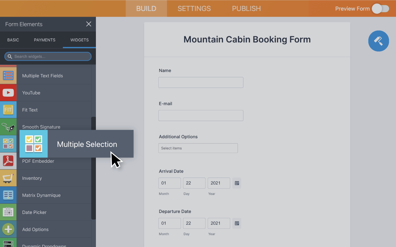 Multiple Selection - Form Widgets | Jotform