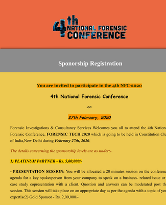 4th NFC-2020 | Sponsors Registration