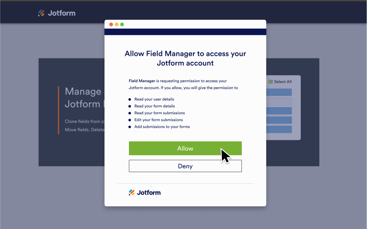 Field Manager Data Management Jotform