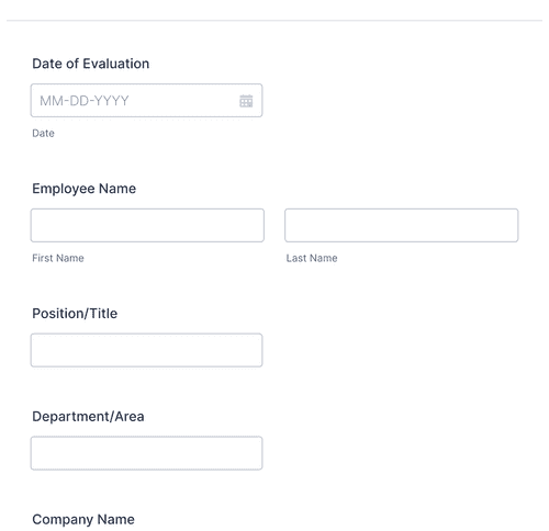 90 Day Employee Evaluation Form Template | Jotform