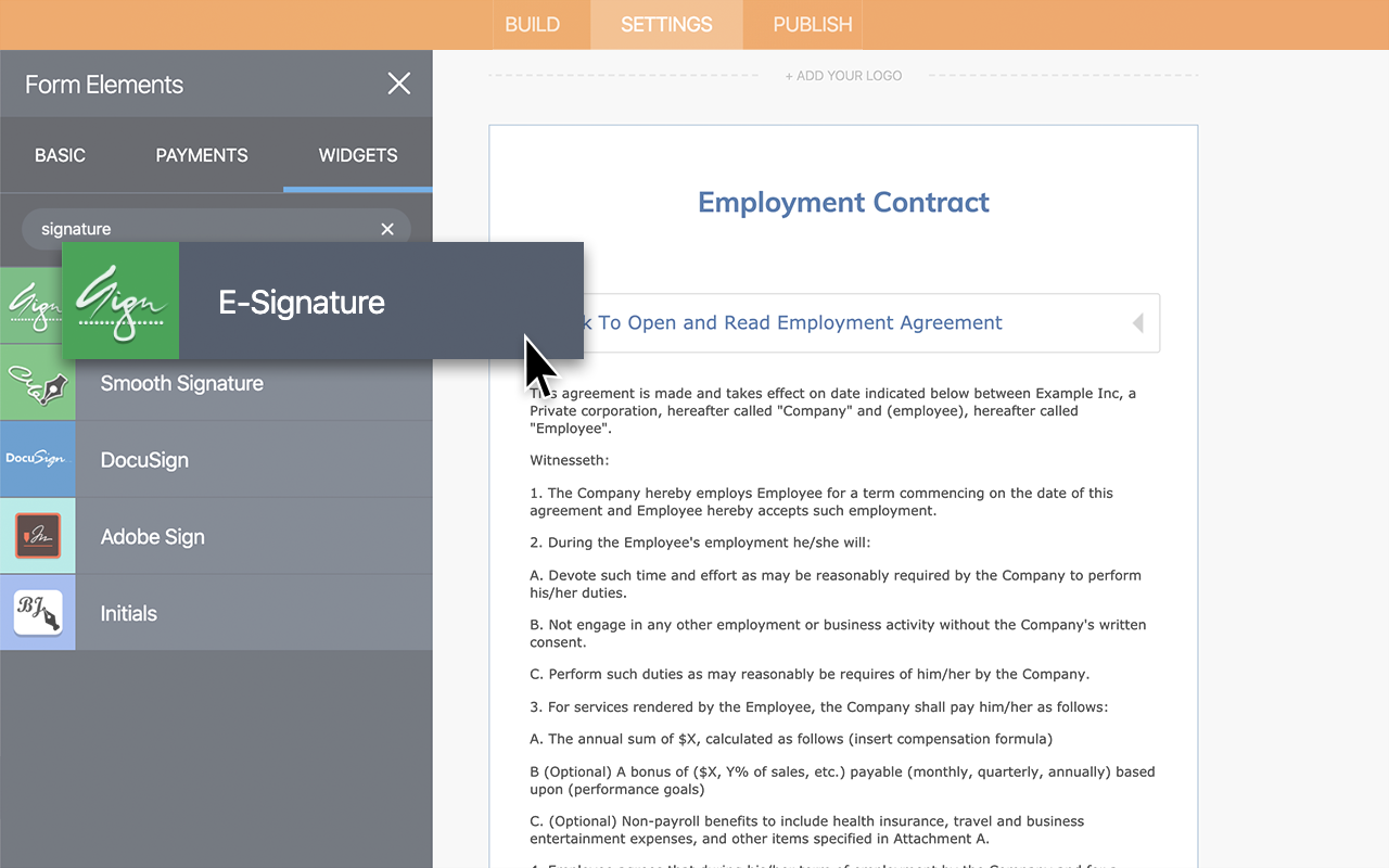 E-Signature - Form Widgets | JotForm