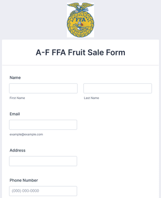 Form Templates: A F FFA Fruit Sale Form