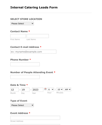 Catering Request Form Template | Jotform