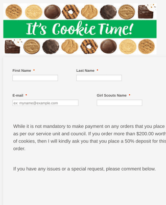2022 ABC Baker Girl Scout Cookie Order Form