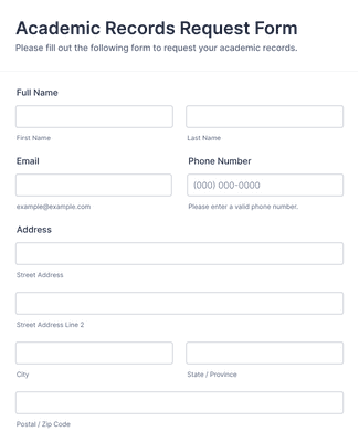 Academic Records Request Form Template | Jotform