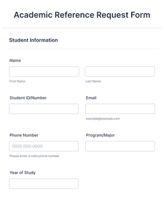 Academic Reference Request Form Template | Jotform