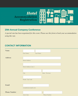 Accommodation Registration Form Template | Jotform