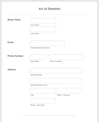 Act of Donation Form Template | Jotform