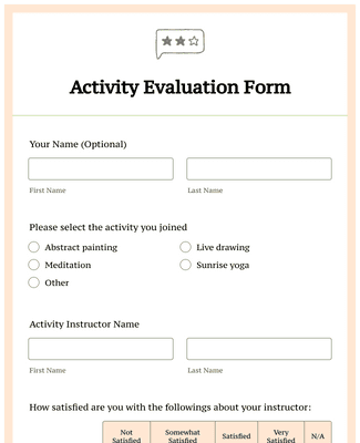 Form Templates: Activity Evaluation Form