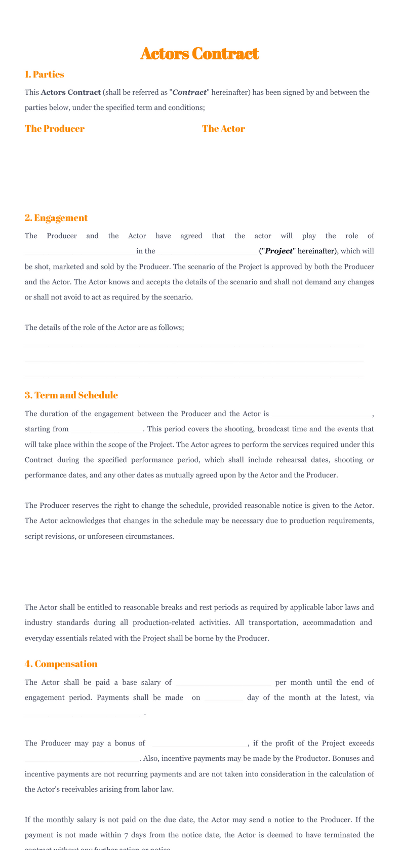 Musicians Contract Template Sign Templates Jotform