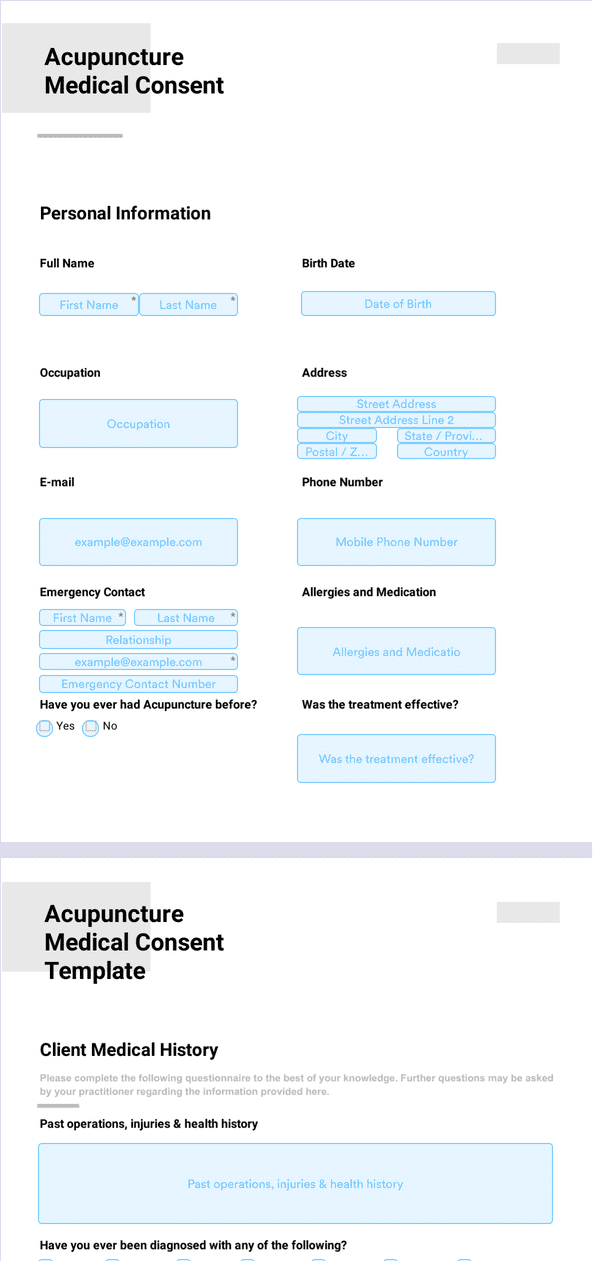 Sign Templates: Acupuncture Medical Consent Template
