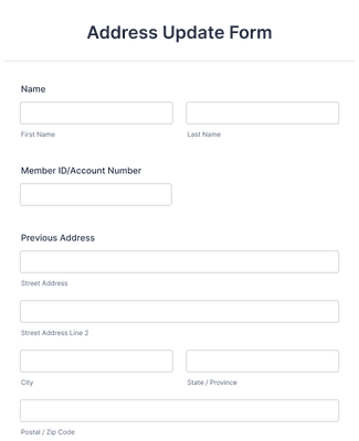 Address Update Form Template | Jotform