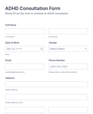 ADHD Consultation Form Template | Jotform