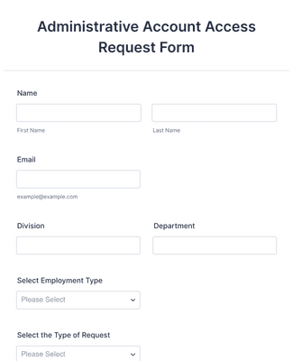 Administrative Account Access Request Form
