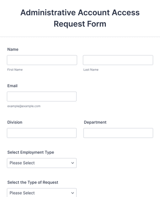 Administrative Account Access Request Form Template | Jotform