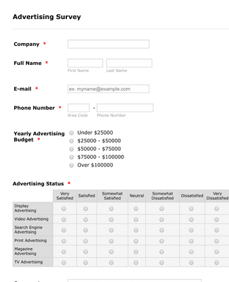 Advertising Request Form Template | Jotform