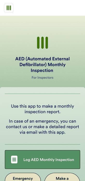 AED Monthly Inspection App