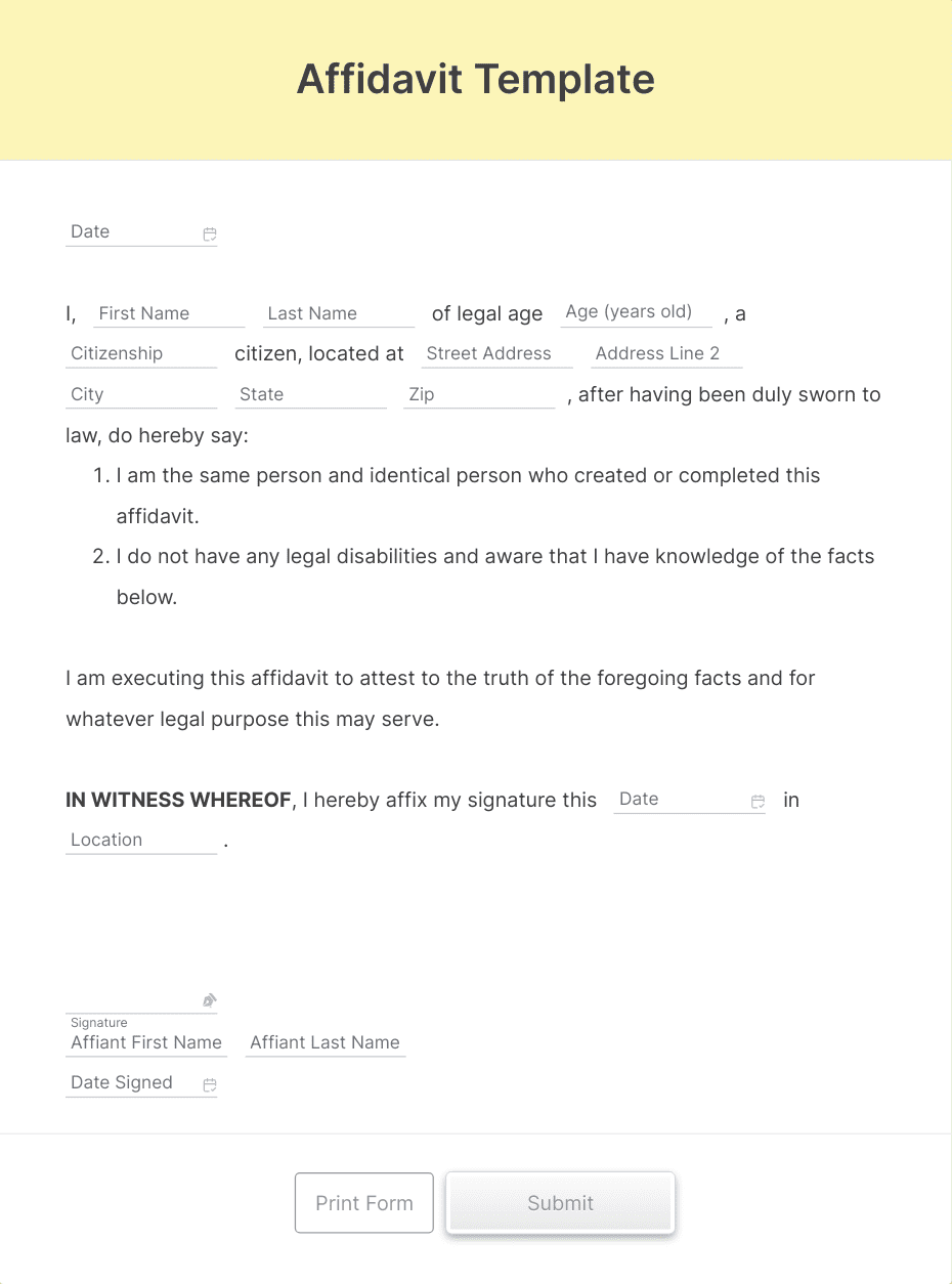 Template affidavit-template