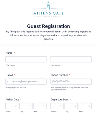 Form Templates: AG Guest Registration Form