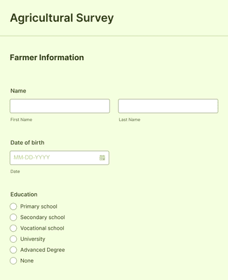 Form Templates: Agriculture Survey