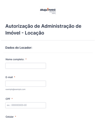 Form Templates: Aluguinvest Autorização de Administração de Imóvel LOCAÇÃO