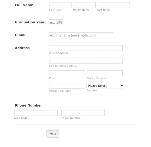 Alumni Profile Questions - Google Form Template | Jotform