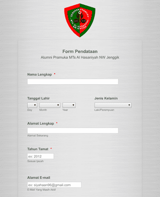 Form Templates: Alumni Scout Registration Form in Indonesian