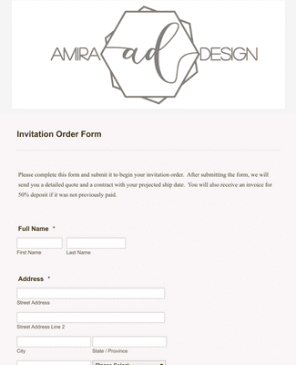 Form Templates: Design Wedding Invitation Order