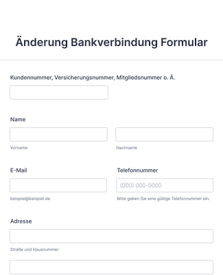 Form Templates: Änderung Bankverbindung Formular