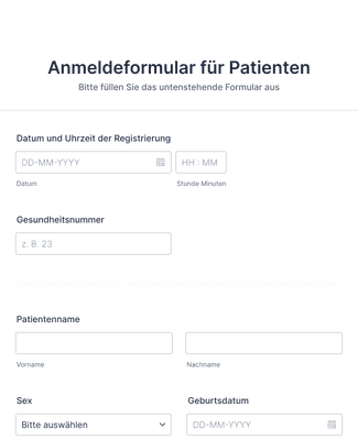 Form Templates: Anmeldeformular für Patienten