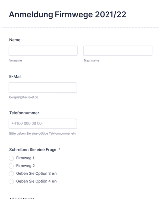 Form Templates: Anmeldung Firmwege 2021/22
