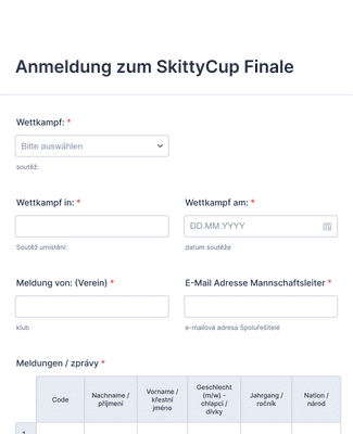 Form Templates: Anmeldung zum SkittyCup Finale