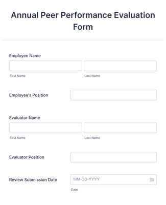 Form Templates: Annual Peer Performance Evaluation Form