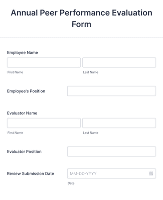 Form Templates: Annual Peer Performance Evaluation Form