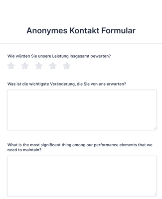 Form Templates: Anonymes Kontakt Formular