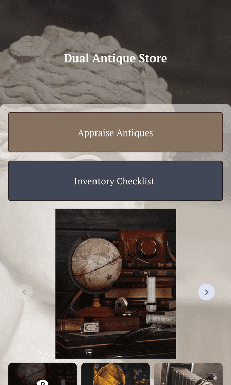 Template antique-appraisal-app