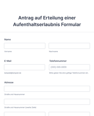 Antrag Auf Erteilung Einer Aufenthaltserlaubnis Formular ...