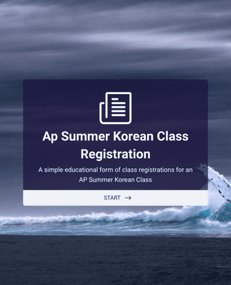 Form Templates: AP Summer Korean Class Registration